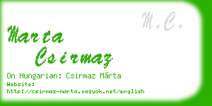 marta csirmaz business card