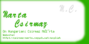 marta csirmaz business card